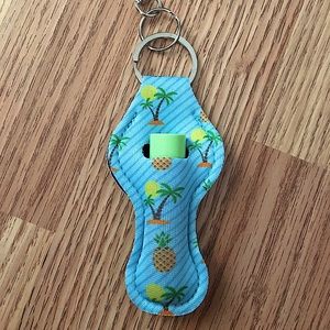 Tropical Island Lip Balm Holder Keychain